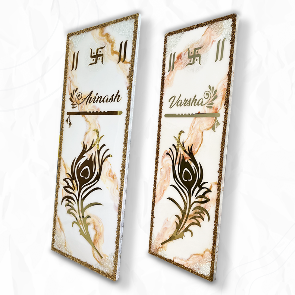 Krishna-Theme-Vastu-Design-Resin-Coated-Marble-Nameplate