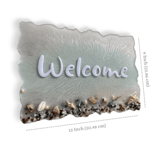 Ocean Theme Resin Zig Zag Casting Nameplate, Ocean Theme Resin House Nameplate Designs