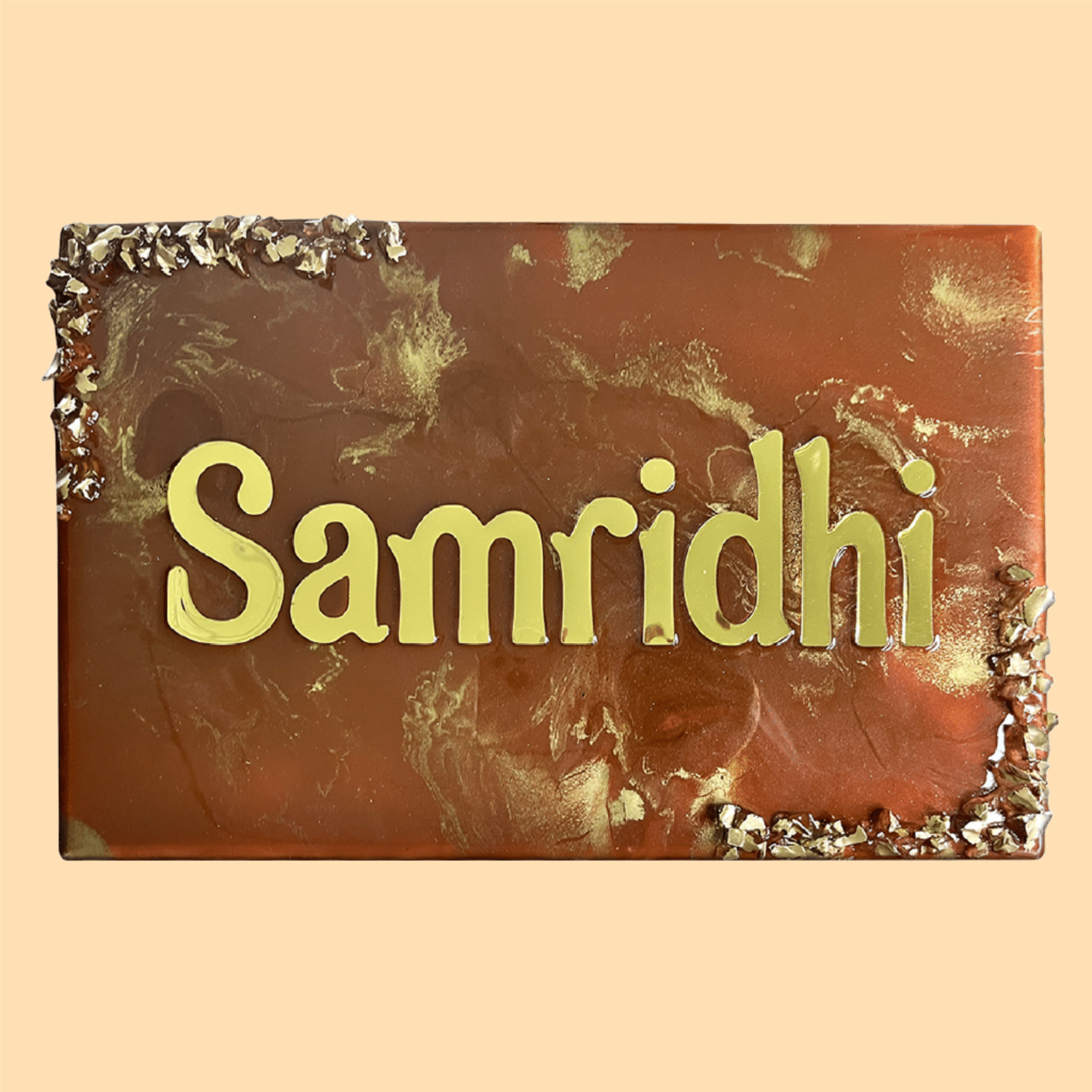 Samridhi Niwas Brown Theme Resin Coated Nameplate