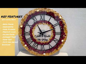 Beautiful Dried Flower Varmala Preservation Wall Clock