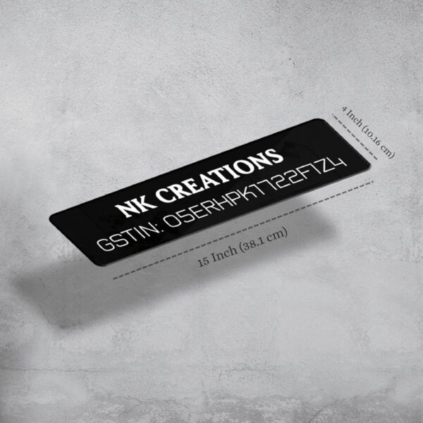 Black UV Printed Corporate GST Numberplate2