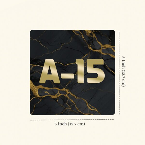 Black and Golden Marble UV Print Textured Acrylic Numberplate2