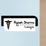Black and White Acrylic 2 Layer Doctor Nameplate