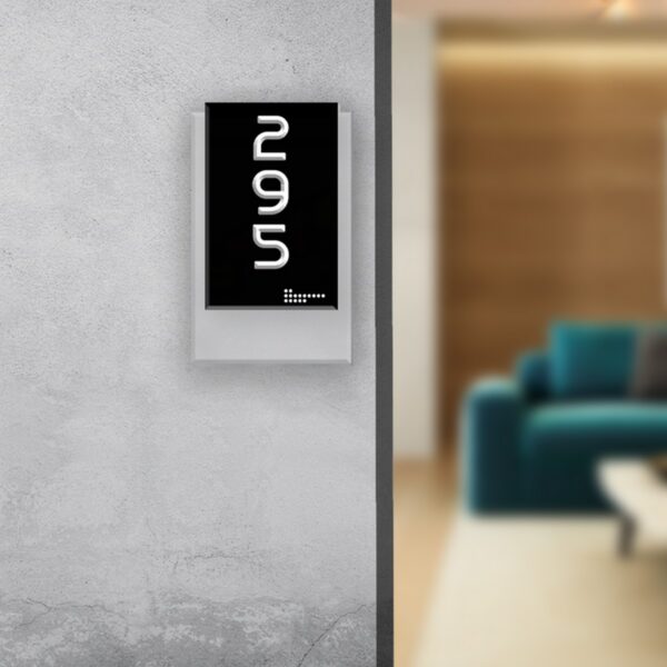 Frosted Acrylic Black House Number Plate5