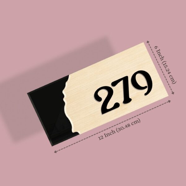 Unique Design Acrylic UV Printed Wooden House Numberplate3