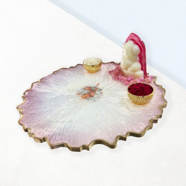 3D Ganesha Metallic Pooja Platter