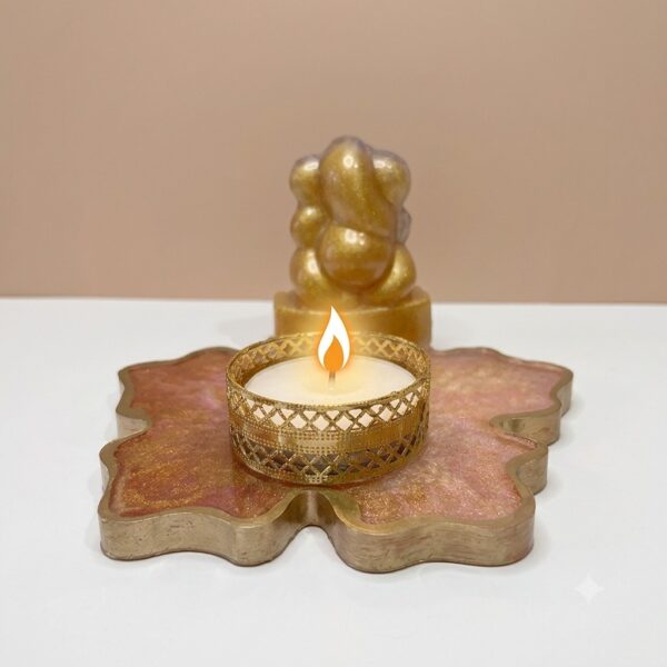 Flowral Shape 3D Ganesha Tealight Holder for Festival 3