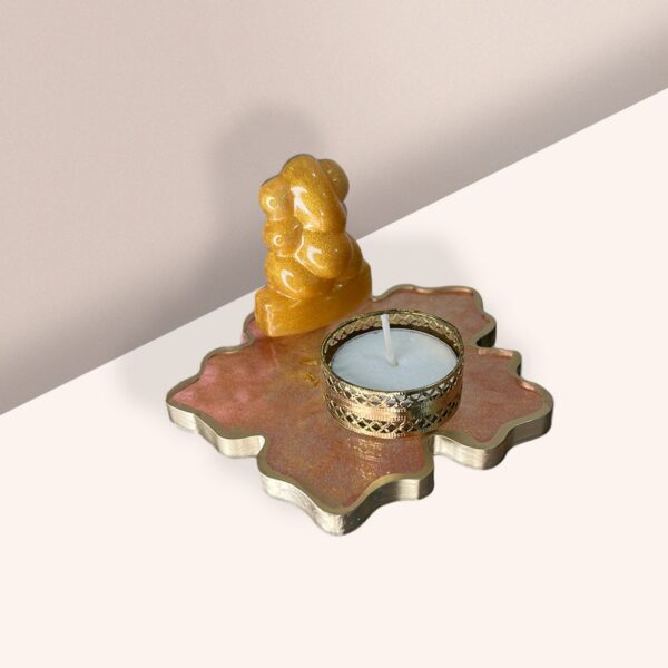 Flowral Shape 3D Ganesha Tealight Holder for Festival