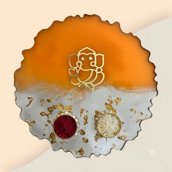 Orange and Transparent Diwali Special Pooja Platter