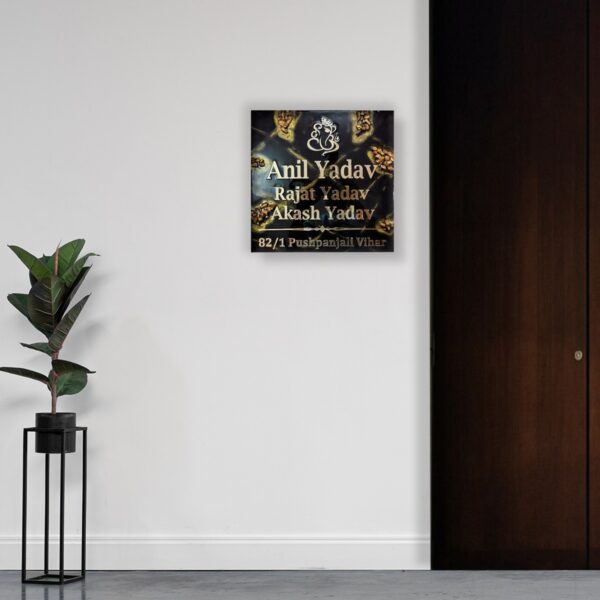 Black Golden Resin Name Plate 3