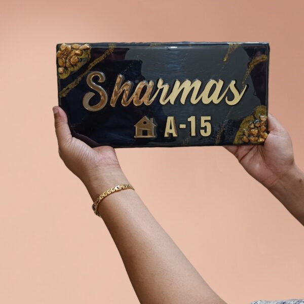 Black & Golden Resin Name Plate 4