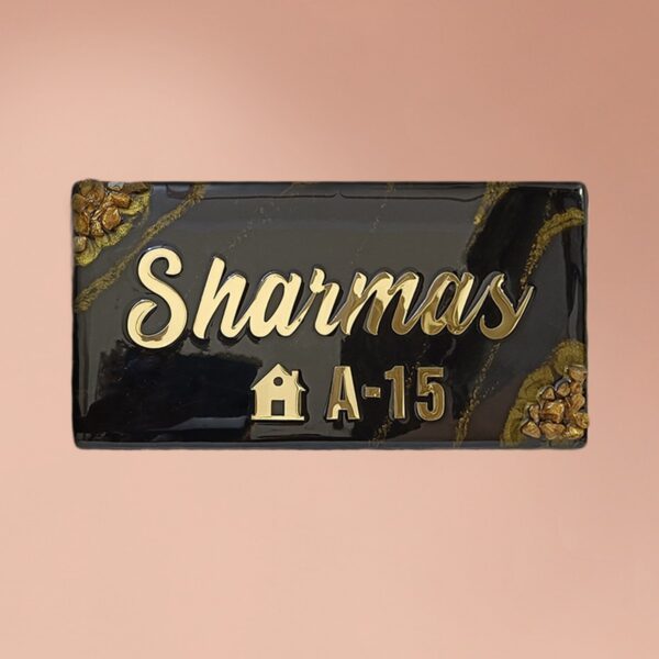 Black & Golden Resin Name Plate