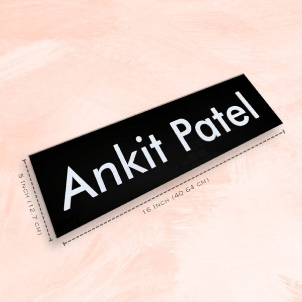 Black and White Theme Acrylic Name Plate2