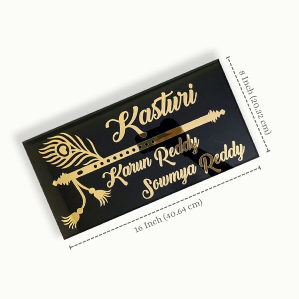 Kasturi Niwas Black and Golden Acrylic Nameplate 2