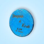 Ocean Blue with Golden Flakes Resin Nameplate 1