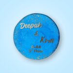 Ocean Blue with Golden Flakes Resin Nameplate