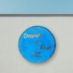 Ocean Blue with Golden Flakes Resin Nameplate 3