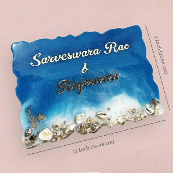 Ocean Inspired Theme Resin Casting Nameplate 3