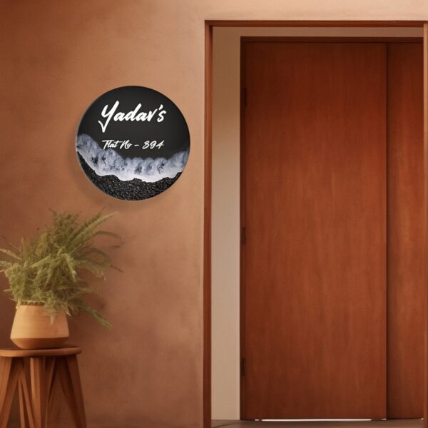 Black Ocean Theme Resin Coated Nameplate 3