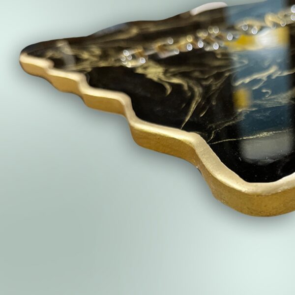 Black and Golden Marble Textured Resin Nameplate 5