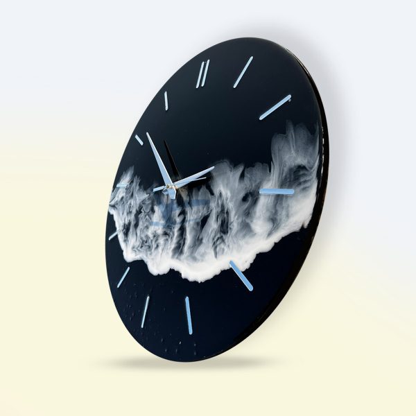 Black ocean resin wall clock