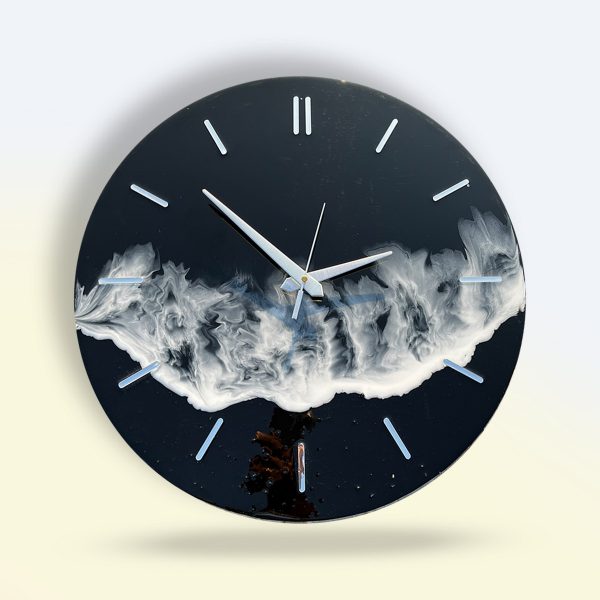 Black ocean resin wall clock 5