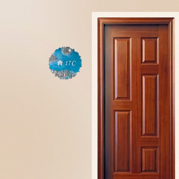 Ocean Theme Resin House Numberplate 6