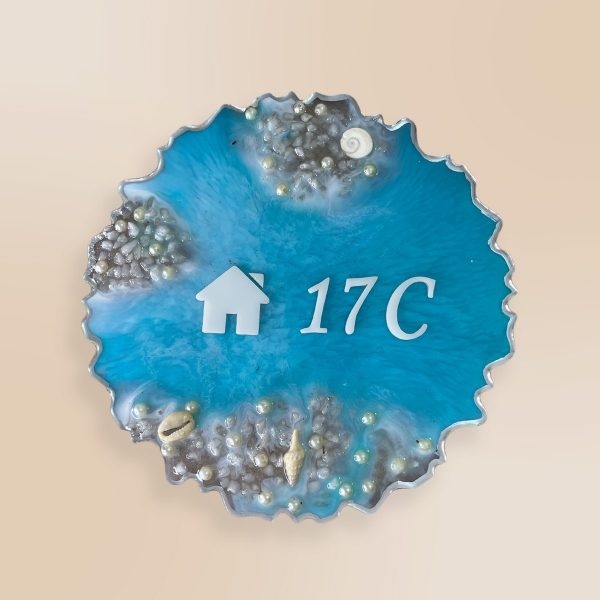 Ocean Theme Resin House Numberplate