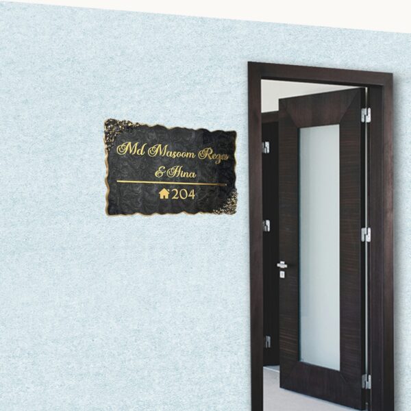 Pearl Black Mix Coated Resin Nameplate 5
