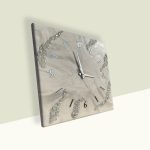 white and silver crystals resin wall clock 2