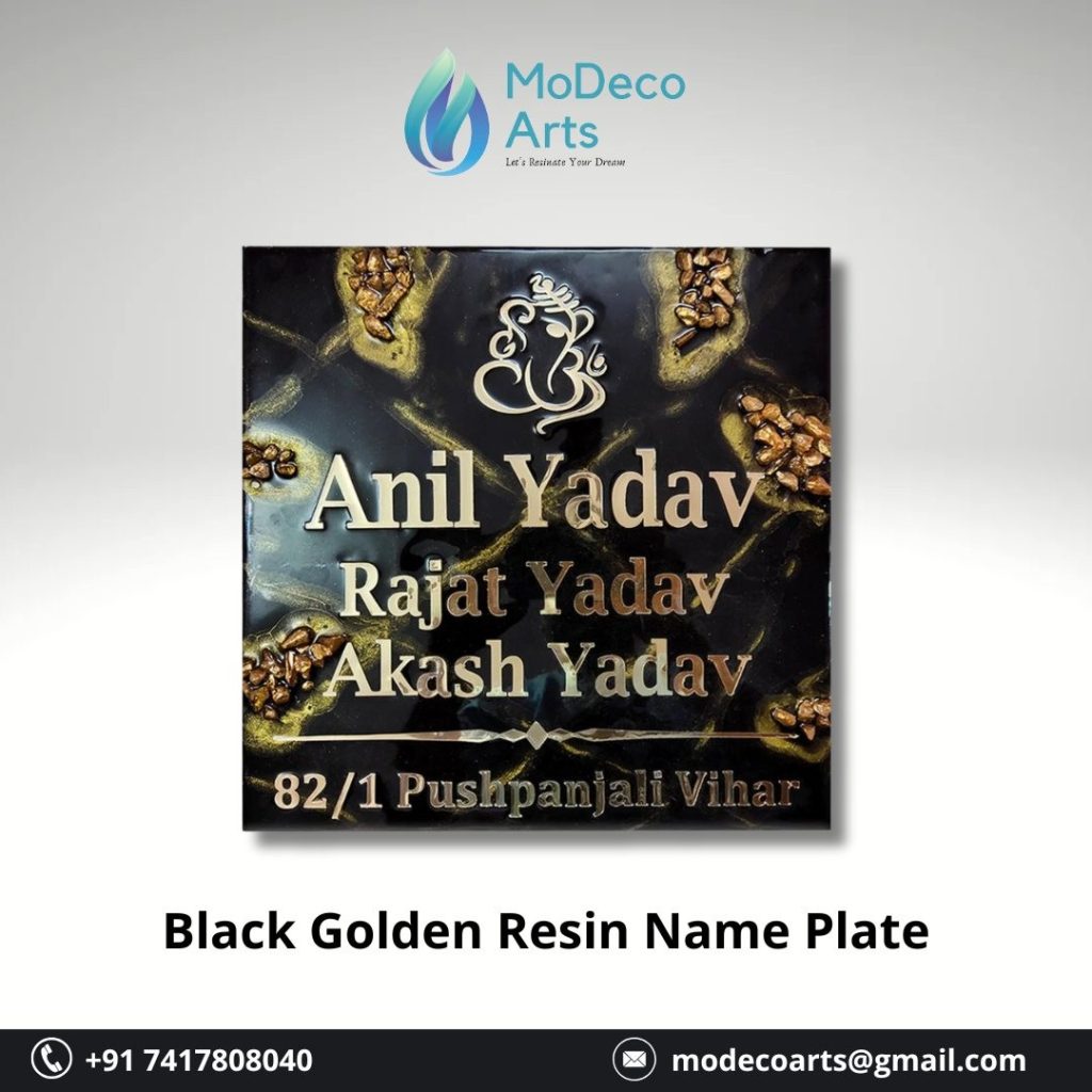 Black Golden Resin Name Plate
