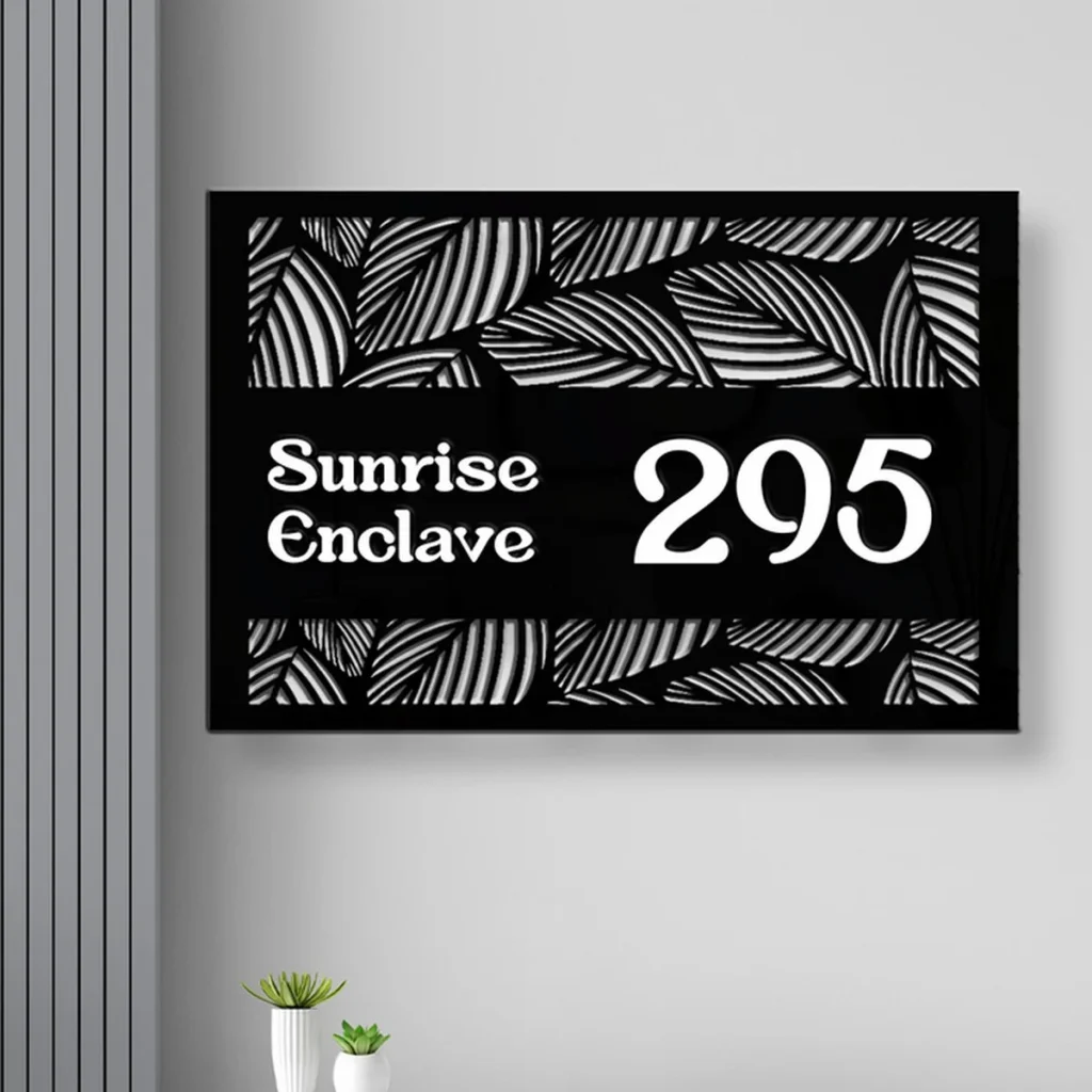 Sunshine Enclave Black Acrylic House Nameplate