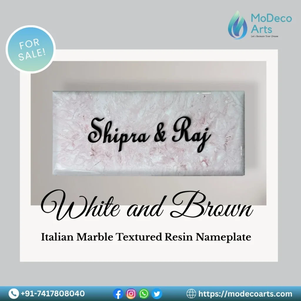 Add Luxe Appeal to Your Door with the Italian Marble Texture Resin Nameplate