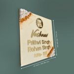 Customized Off White Vashnav Resin Coated Nameplate