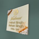 Customized Off White Vashnav Resin Coated Nameplate 4