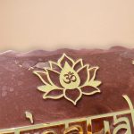 Ganesha Theme Metallic Brown Resin Coated Nameplate 2