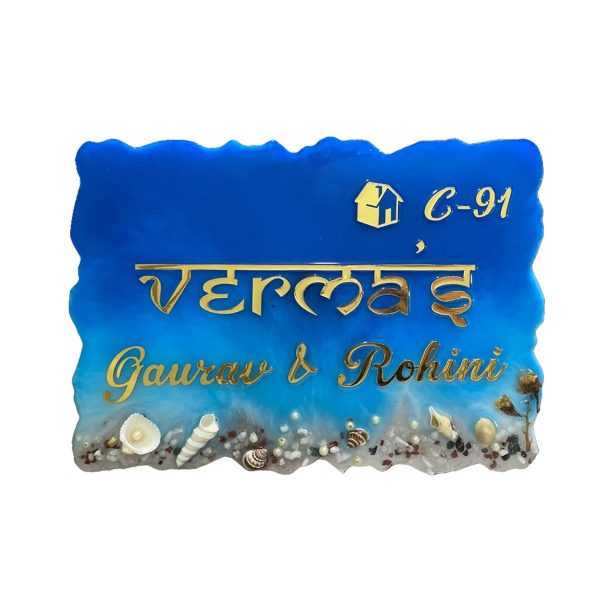 Ocean Theme Resin Casting Nameplate 2