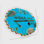 Pacific Blue Oval Zigzag Shape Resin Nameplate 2