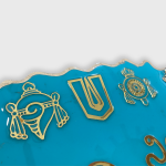 Pacific Blue Oval Zigzag Shape Resin Nameplate 3