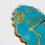 Pacific Blue Oval Zigzag Shape Resin Nameplate 4