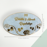 Resin Nameplate Epoxy Nameplate Ganesha Nameplate Green and White Nameplate Premium Nameplate Trendy Nameplate Decorative Nameplate