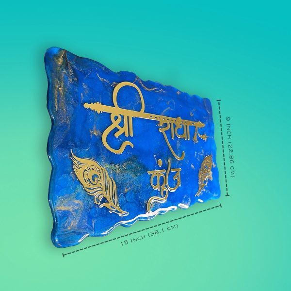 Pearl Blue With Golden Blend Resin Nameplate