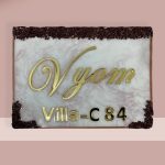 Pink Flare Vyom Resin House Nameplate