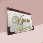 Pink Flare Vyom Resin House Nameplate 3