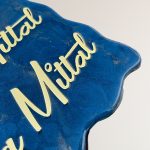Shree Krishna Blue Metallic Resin Coated Nameplate 3 2
