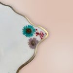 White Nameplate with Pressed Flowers and Flakes 3 2