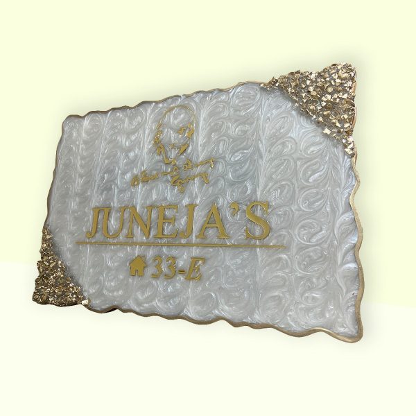 14Jai Guru Ji Extra Swirl Design Resin Nameplate Decor 3 3