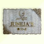 14Jai Guru Ji Extra Swirl Design Resin Nameplate Decor 3 4
