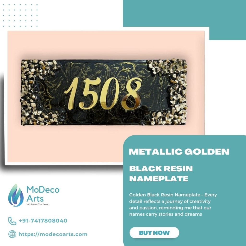 Golden Black Resin Nameplate