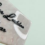 Italian Marble Textured White and Brown Kids Room Resin Nameplate 3